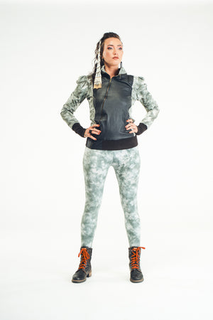 NEO's Floating On Clouds Leather Canvas Jacket