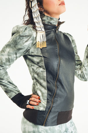 NEO's Floating On Clouds Leather Canvas Jacket