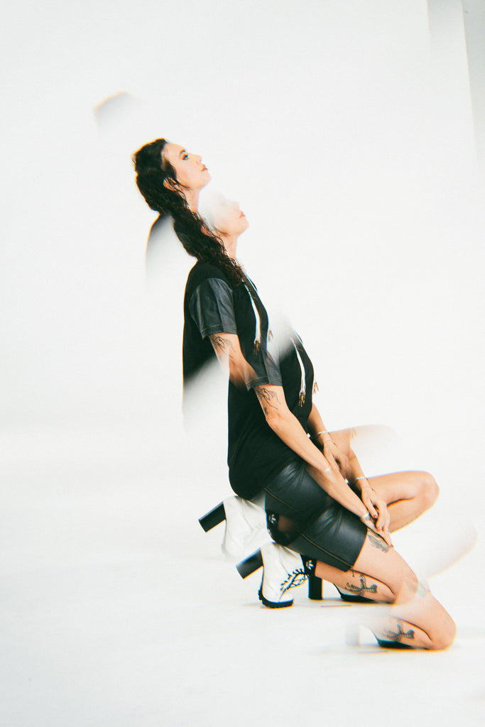 Black Leather Organic Tees