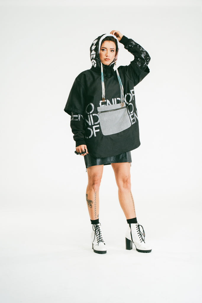 Custom Double Hooded Pancho Hoodie