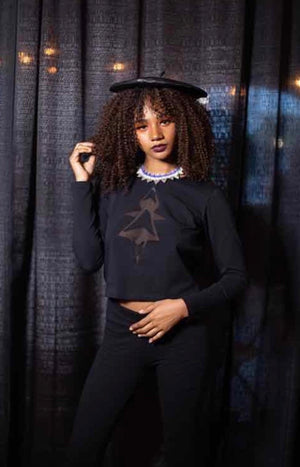 Arrow Head Crop Top Long Sleeve