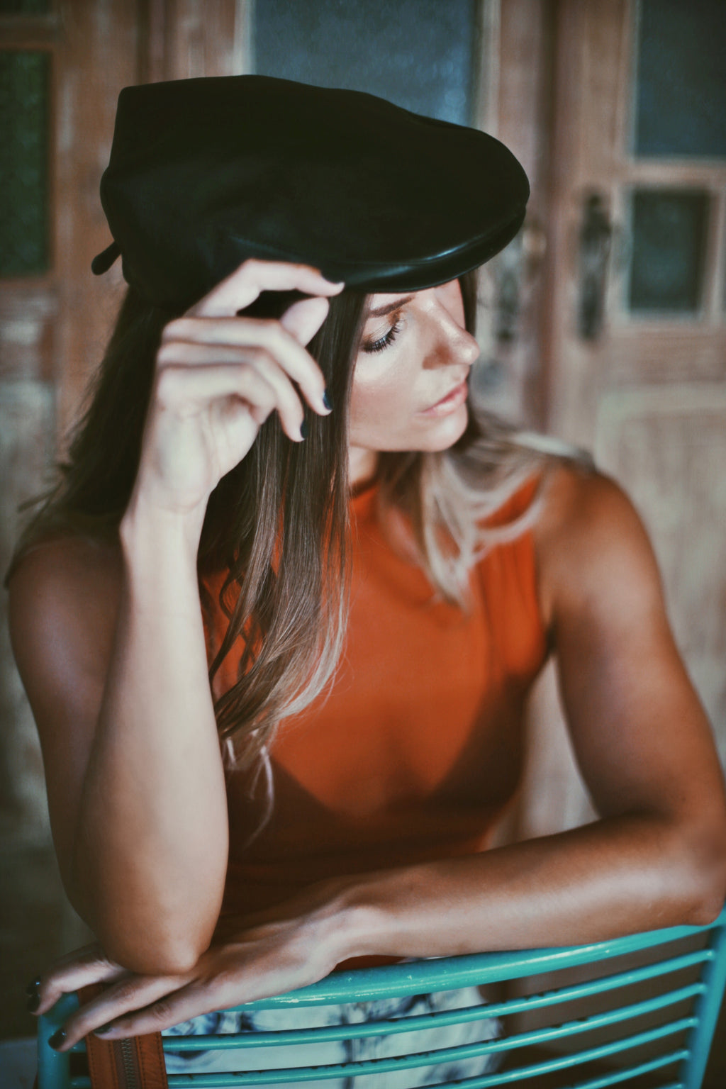 Madison Leather Flat Cap
