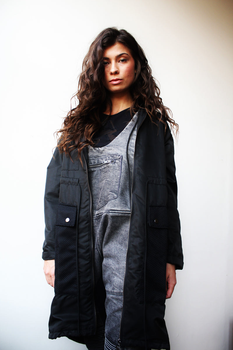 Denim Stoned Wash Overalls