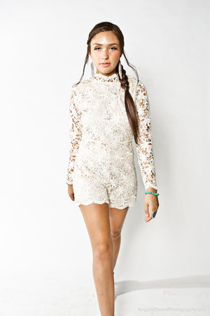 Nude Lace Romper