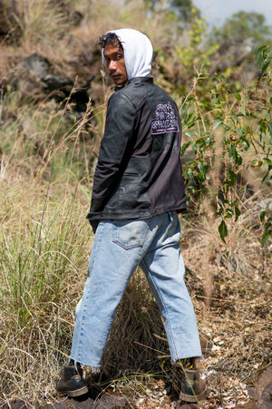 Pray For The Opposition Wax Denim Motto Jacket