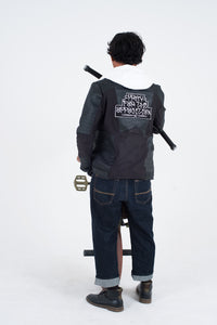 Pray For The Opposition Wax Denim Motto Jacket