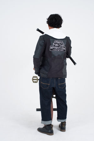 Pray For The Opposition Wax Denim Motto Jacket